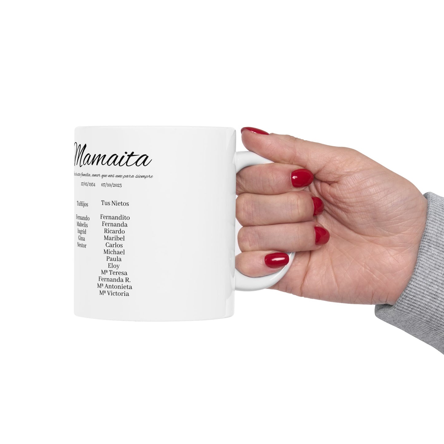 Personalized Ceramic Mug, Family Name Gift, Nostalgic Coffee Cup for Grandma, Custom Coffee Mug, Unique Home Decor