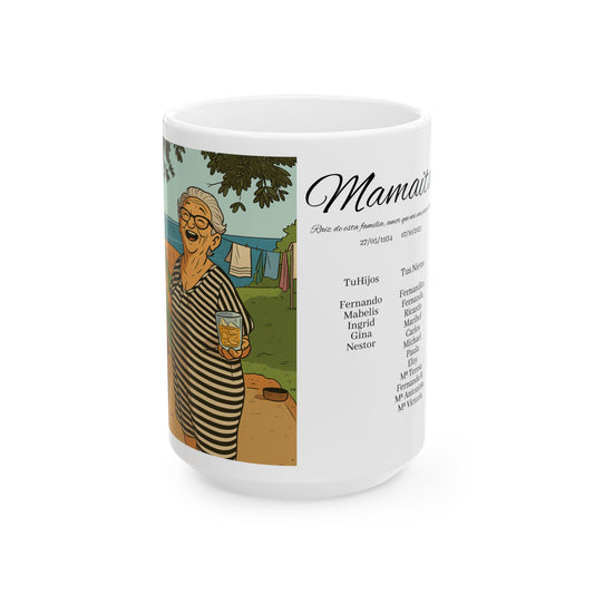 Personalized Ceramic Mug, Family Name Gift, Nostalgic Coffee Cup for Grandma, Custom Coffee Mug, Unique Home Decor