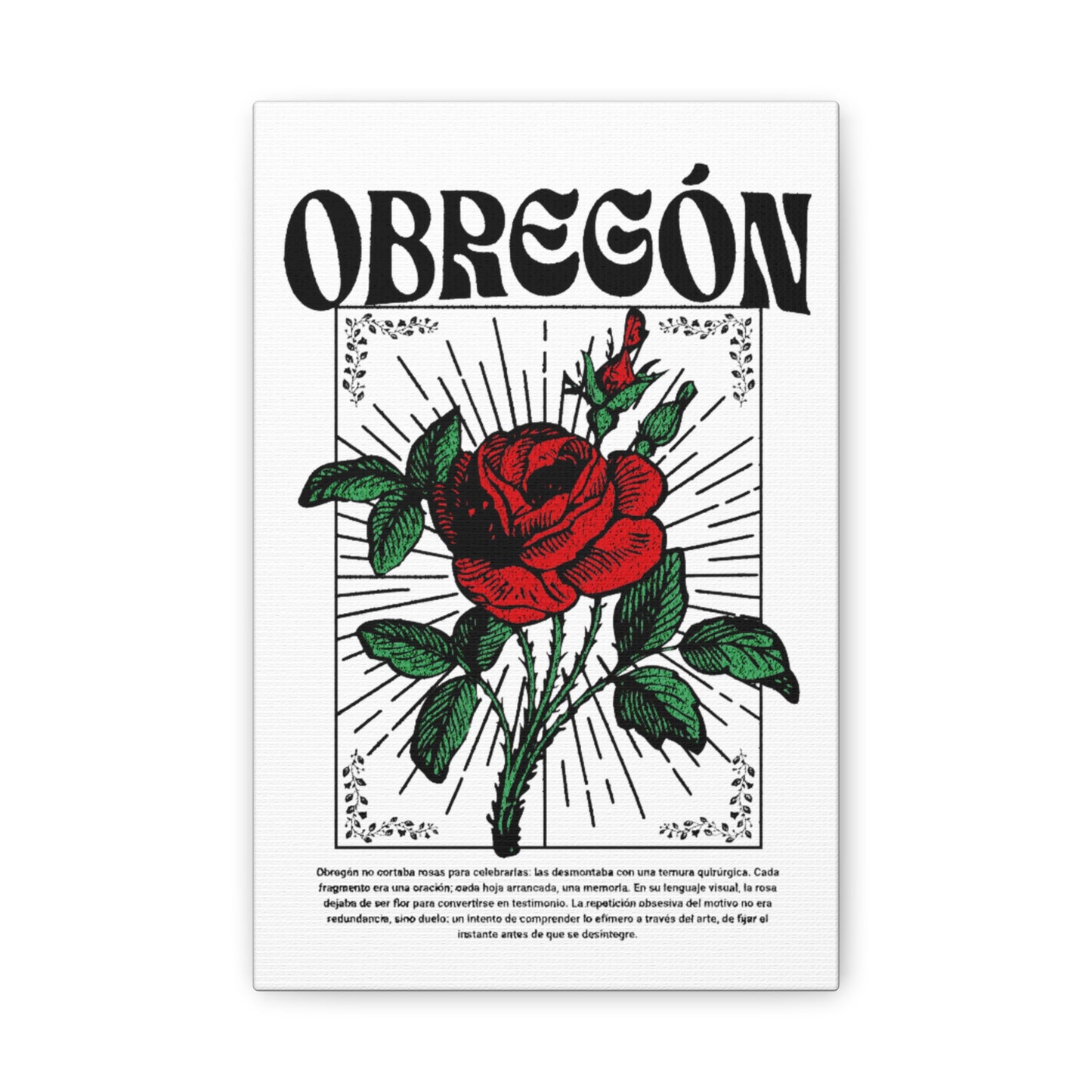 Floral Canvas Art Print, Vintage Rose Wall Decor, Home Office Decoration, Gift for Her, Boho Style Art