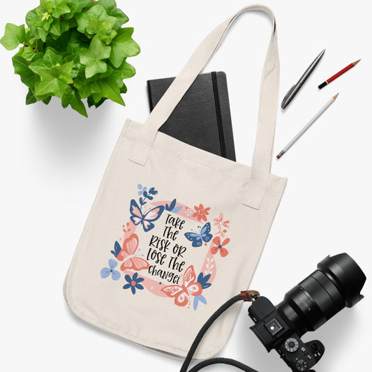 Inspirational Butterfly Tote Bag - Eco-Friendly Market Bag, Reusable Shopping Bag, Gift for Nature Lovers