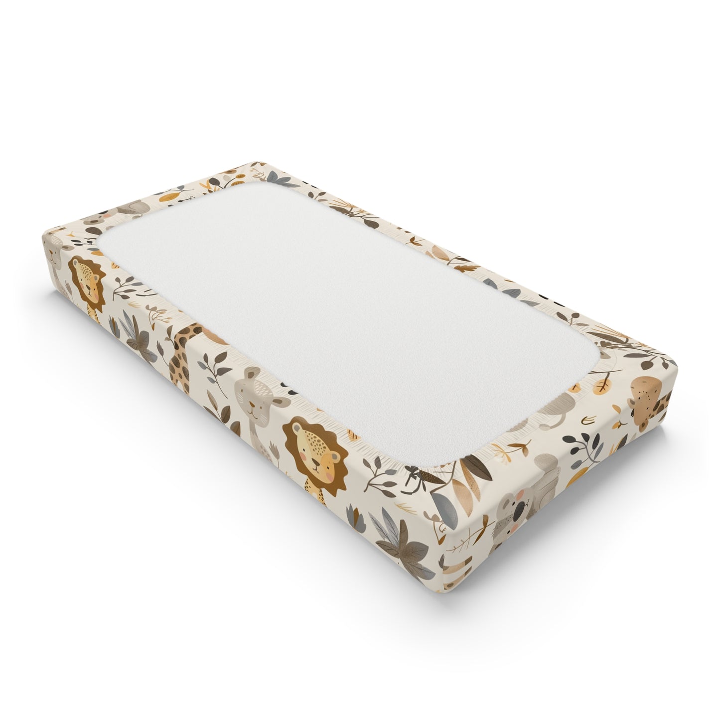 Cute Safari Baby Changing Pad Cover, Nursery Decor, Gender Neutral Baby Shower Gift, Animal Print, Modern Baby Essentials