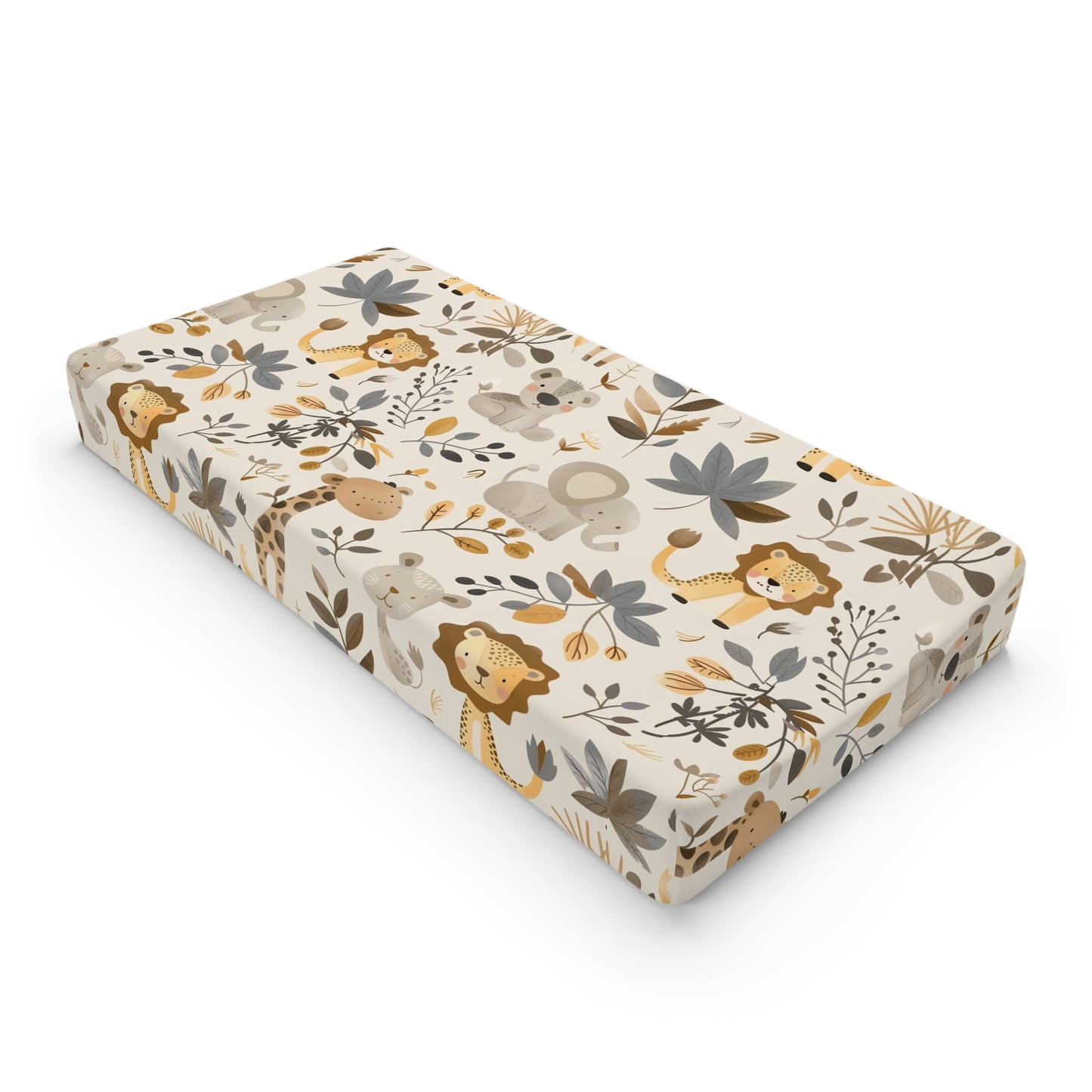 Cute Safari Baby Changing Pad Cover, Nursery Decor, Gender Neutral Baby Shower Gift, Animal Print, Modern Baby Essentials