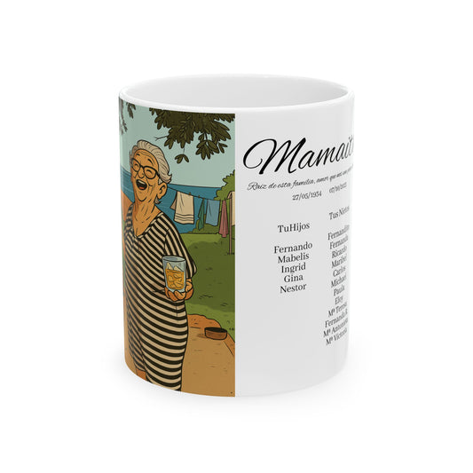 Personalized Ceramic Mug, Family Name Gift, Nostalgic Coffee Cup for Grandma, Custom Coffee Mug, Unique Home Decor