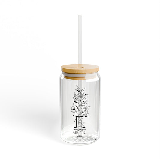 Gemini Sipper Glass, 16oz - Eco-Friendly Drinkware, Personalized Kitchen Gift, Custom Water Bottle, Astrology Lover's Mug, Unique [...]