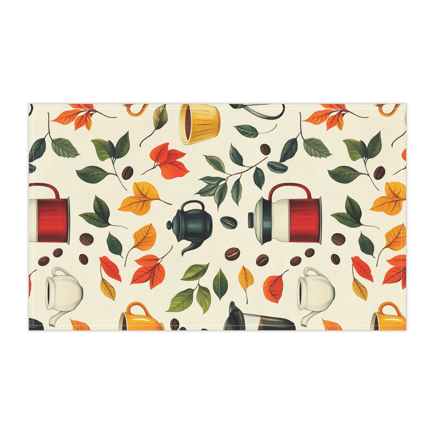Autumn-Themed Tea Towels for Cozy Kitchens, Coffee Lovers, Gift for Home Decor, Fall Kitchenware, Floral Tea Towels