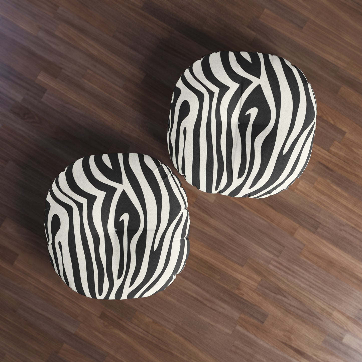 Floor Pillow, Zebra Print Tufted Cozy Home Decor - Boho Style Seating